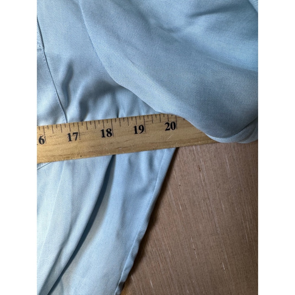 Veronica Beard $498 Sierra Light Blue Ruched Tie Front Shirt Dress Size 10 - Picture 3 of 6